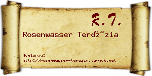 Rosenwasser Terézia névjegykártya